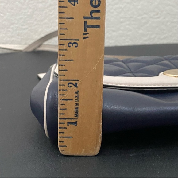 COACH Ruby Midnight Navy/Chalk Quilted Leather Shoulder Crossbody Bag - Picture 10 of 16